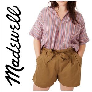 Madewell Courier Rainbow Stripe Button Back Shirt